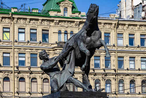 Кони Клодта, Аничков мост, Фонтанка