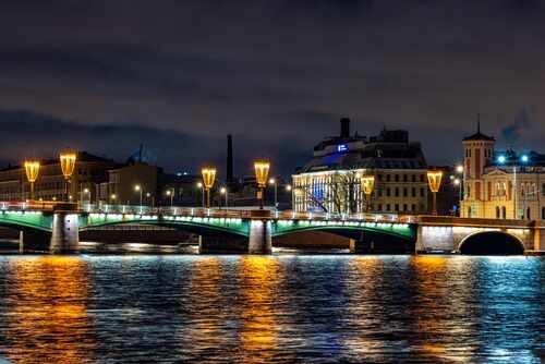 Ночная Нева. Сампсониевский мост