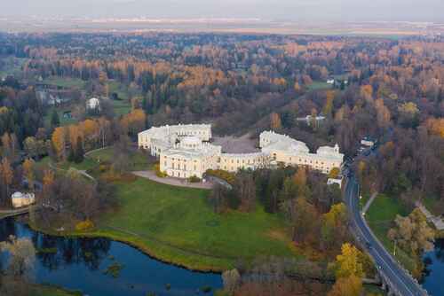 Павловский парк и дворец с высоты